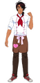 Alex in his bakery uniform